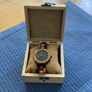 Women’s Bobo Bird multicolored wooden watch.